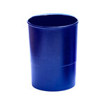 Pot a crayons q-connect plastique hauteur mm diametre mm coloris bleu opaque