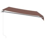 vidaXL Auvent manuel rétractable avec LED marron 300x250 cm
