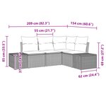 vidaXL Ensemble de canapé de jardin 4 pièces avec coussins gris poly rotin