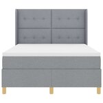 vidaXL Lit à ressorts avec bandes LED Gris clair 140 x 190 cm tissu