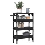 vidaXL Chariot de cuisine noir 53x20x76 cm bois d'ingénierie