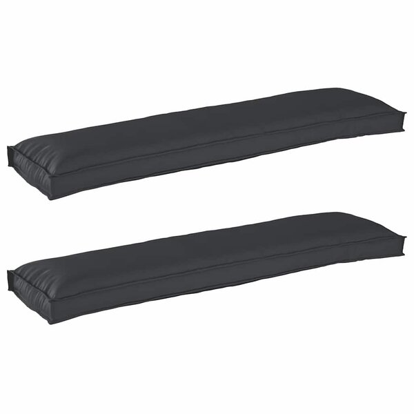 vidaXL Set de coussins de palette 2 Pièces Noir 150 x 40 x 8 cm tissu