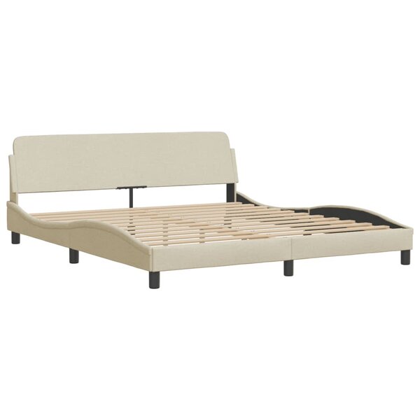 vidaXL Cadre de lit sans matelas crème 180x200 cm tissu