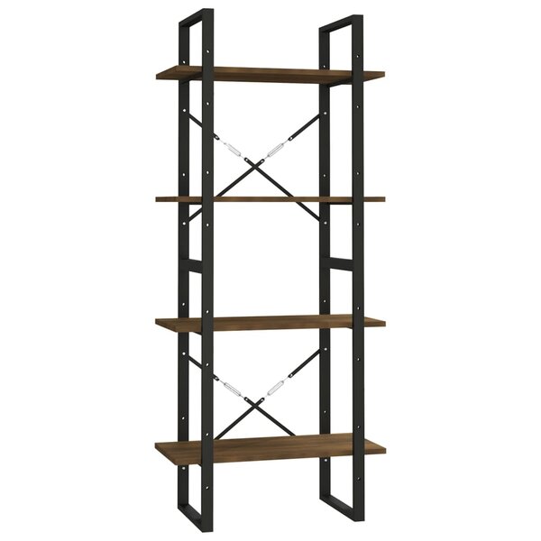 vidaXL Bibliothèque 4 niveaux Chêne brun 60x30x140cm Bois d'ingénierie