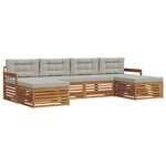 vidaXL Ensembles de canapés avec coussin 6 Pièces Gris Naturel et Clair