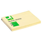 Bloc-notes q-connect quick notes 102x76mm 1 bloc 100f repositionnables coloris jaune