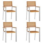 vidaXL Chaise de jardin 4 Pièces Marron Bois d'acacia massif