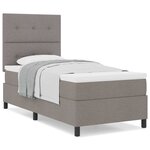 vidaXL Lit à ressorts avec matelas Taupe 90 x 200 cm tissu