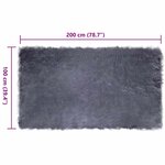 vidaXL Tapis en Peau de Mouton Synthétique Anthracite 100 x 200 cm