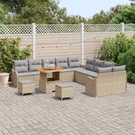 vidaXL Ensemble de canapé de jardin 13 Pièces Beige et Gris clair