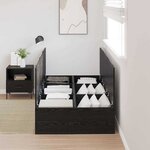 vidaXL Cadre de lit avec rangement Chêne noir 90 x 190 cm