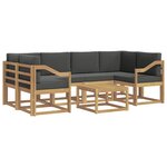 vidaXL Ensemble de canapés d'extérieur 7 Pièces Blanc et anthracite