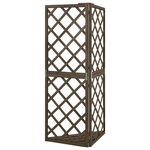 vidaXL Treillis d'angle Gris 50x50x145 cm Bois de sapin massif