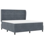 Lit à sommier box avec matelas Gris foncé 180x200 cm Velours