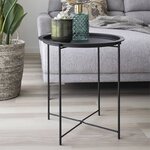 House Nordic Table d'appoint Anne 47 cm Rond Noir