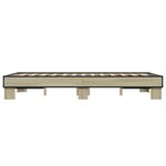 vidaXL Cadre de lit chêne sonoma 140x200 cm bois d'ingénierie et métal