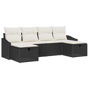 vidaXL Ensemble de canapé de jardin 6 Pièces Noir 55 x 62 x 69 cm