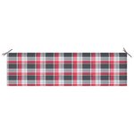 vidaXL Banc de jardin avec coussin à carreaux rouge 175 cm Teck massif