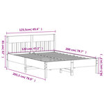 vidaXL Cadre de lit sans matelas cire marron 120x200cm bois pin massif