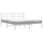 vidaXL Cadre de lit métal sans matelas et tête de lit blanc 193x203 cm