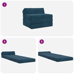 vidaXL Canapé-lit pliable Bleu 200 x 70 x 10 cm Velours