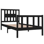 vidaXL Cadre de lit sans matelas noir bois massif