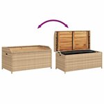 vidaXL Banc de rangement mélange beige résine tressée et bois d'acacia