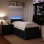vidaXL Sommier à lattes de lit avec matelas Noir 100x200 cm Velours