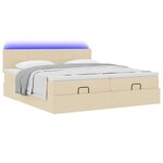 VidaXL Cadre de lit ottoman avec matelas crème 200x200cm tissu