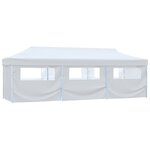 vidaXL Tente de réception escamotable avec 8 parois 3 x 9 m Blanc