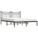 vidaXL Cadre de lit métal sans matelas et tête de lit noir 180x200 cm