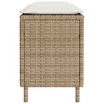 vidaXL Banc de jardin avec coussin beige 110x30x40 5 cm résine tressée