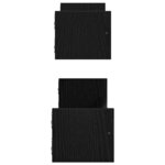 vidaXL Étagère Murale avec étagère 2 Pièces Chêne noir 60 x 16 x 14 cm