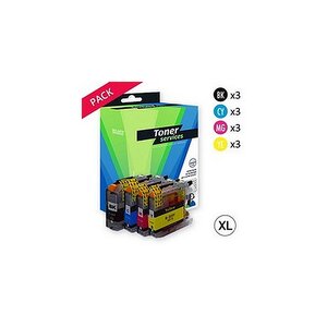 Compatible Brother LC223VALBP Pack 12 Cartouches marque Toner Services noires et couleurs (série Cerf volant)