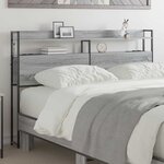 vidaXL Tête de lit avec étagère Sonoma gris 135 cm Bois d'ingénierie