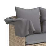 vidaXL Salon de jardin avec coussins 5 Pièces beige résine tressée