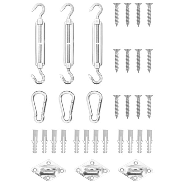 vidaXL Jeu d'accessoires de voile d'ombrage 9 Pièces Acier inoxydable