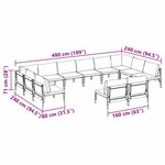 vidaXL Ensemble de canapé de jardin 12 Pièces Anthracite Acier