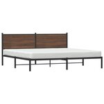 vidaXL Cadre de lit en métal sans matelas chêne marron 200x200 cm