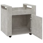 vidaXL Chariot de bureau Gris béton 60x45x60 cm Bois d'ingénierie