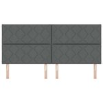 vidaXL Tête de lit LED Ensemble de 3 Gris foncé Tissu 200 cm USB-C