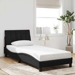 vidaXL Cadre de lit sans matelas Hanko noir 90x190 cm velours