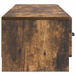 vidaXL Meuble TV 147 x 34 5 x 27 cm Chêne fumé Bois d'ingénierie
