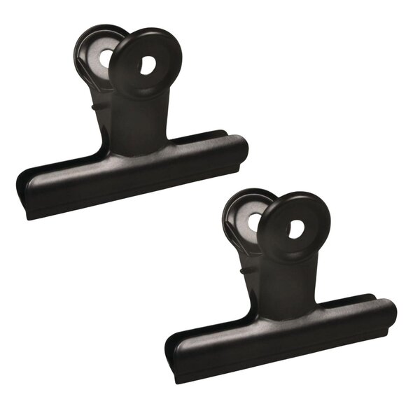 2 pinces double clip en métal noir 9 x 7 x 4 cm