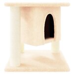 vidaXL Arbre à chat avec griffoirs en sisal Crème 37 cm