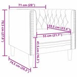 vidaXL Fauteuil Chesterfield Gris foncé 71 x 74.5 x 70.5 cm Velours