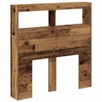 vidaXL Armoire tête de lit avec LED vieux bois 100x17x102 cm