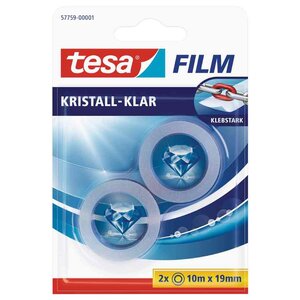 Film Ruban adhésif transparent  2 rouleaux  19 mm x10 m TESA