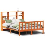 vidaXL Lit bibliothèque sans matelas cire marron 140x190 cm pin massif