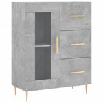 vidaXL Buffet haut Gris béton 69 5x34x180 cm Bois d'ingénierie